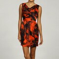 Marc New York Women's Sleeveless Cowl Neck Floral Printed Dress