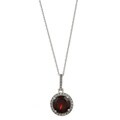 Viducci 10k Gold Garnet and 1/10ct TDW Diamond Necklace (G-H, I1-I2)