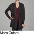 Thea by Chelsea & Theodore Velvet Trim Cardigan