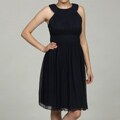 JS Collections Women's Navy Crinkle Dress
