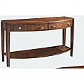 Clear Golden Brown Wood Blend Sofa Table