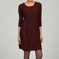 Madison Leigh Women's Claret Tuck Bodice Full Fashion Sweater Dress