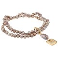 Goldplated Champagne Freshwater Pearl Stretch Bracelet (6 mm) (USA)