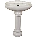 Ceramic 22-inch White Pedestal Sink