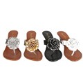 Sweet beauty 'Taylor' Women's Beaded Flower Flip-flop Wedge Sandals