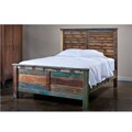 Reclaimed Wood Weathered Queen Platform Bed (India)