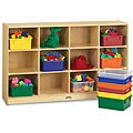 Jonti-Craft Baltic Birchwood Cubbie Shelf and Colored Tubs