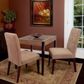 Tufted Cream Linen Dining Chairs (Set of 2)
