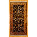 Indo Hand-knotted Black/ Olive Mahal Wool Rug (4' x 8')