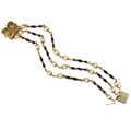 18k Gold and Enamel Freshwater Pearl and Sapphire Estate Bracelet