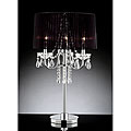 Noble 3-light Black Faux Silk Shade Chrome Crystal Table Lamp