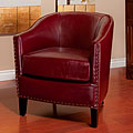 Austin Oxblood Red Leather Club Chair