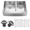 Vigo 33-inch Farmhouse Stainless Steel Kitchen Sink/ Two Grids/ Two Strainers