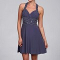 Morgan & Co Women's Grey Beaded Evening Dress