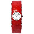 Dolce & Gabbana Women's Cottage Red Leather Band Silver Dial Watch