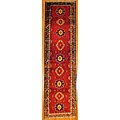 Persian Hand-knotted Red/ Brown Tribal Hamadan Wool Rug (3'8 x 13'8)