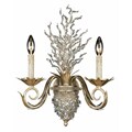 Garland 2-light Gold and Silver Leaf Wall Sconce