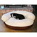 Chocolate Microsuede 42-inch Sherpa Top Pet Bed