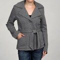 Big Chill Women's Grey Fleece-lined Belted Jacket
