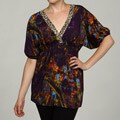 Jonathan Martin Women's Abstract Print V-neck Blouse