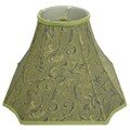 Square-Cut Corner Green Silk Embroidered Lamp Shade