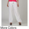 Elan Women's Cotton Sash-tie Bubble-hem Pants