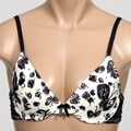Jessica Simpson Intimates Women's Printed Satin Demi Light Padded Foam Bra