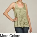 Violet & Claire Women's Embellished Front Top