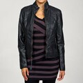 Big Chill Women's Gold Indigo Scuba Faux Leather Jacket