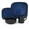 Gibson Lacerta Cobalt and Black 16-piece Dinnerware Set
