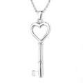 West Coast Jewelry Stainless Steel Heart Key Necklace