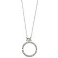 10k White Gold Diamond Accent Circle Necklace
