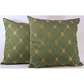 Rashida Jade Gold Medallion Throw Pillows (Set of 2)