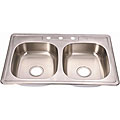 Topmount Stainless Steel Equal Double Bowl Sink