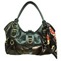 Top sources on Embossed Leather kilt Vecceli Italy Crocodile Embossed Black Shoulder Bag