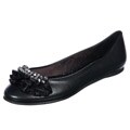 CL by Laundry 'Addie' Black Ruffle Flat with Rhinestones