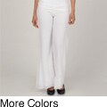 Elan Women's White Rollover Double Lined Gauze Pants