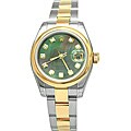Pre-owned Rolex Women's 18k and Steel Oyster Datejust Mother of Pearl Diamond Dial