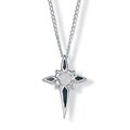 Sterling Silver Black Enamel 'Lord's Prayer' Cross Necklace