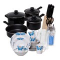 GIbson Ivette Floral 46-piece Kitchen Starter Set