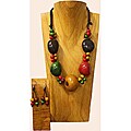 Cotton Cord Hope Big Tagua Nut Jewelry Set (Colombia)