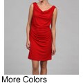 Jonathan Martin Women's Drape Neck Ruched Dress