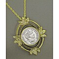 Goldtone Barber Dime Coin Necklace