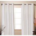 Arctic White Linen Cotton 84-inch Curtain Panel Pair