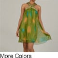 Issue New York Women's Green Silk Beaded Short Evening Dress