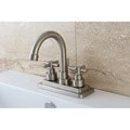 Elinvar Satin Nickel Twin Cross Handle Bathroom Faucet