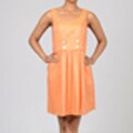 Decode 1.8 Orange Linen Day Dress