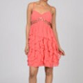 Decode 1.8 Womens Beaded Coral Social Dress