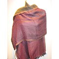 Selection Privee 'Melissa' Pink/ Mustard Reversible Wool Shawl Wrap