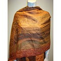 Selection Privee 'Maeva' Orange Paisley Silk Blend Wrap